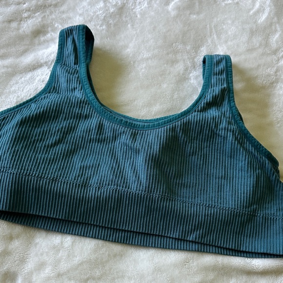 Torrid Teal Ribbed Bralette - Picture 3 of 7